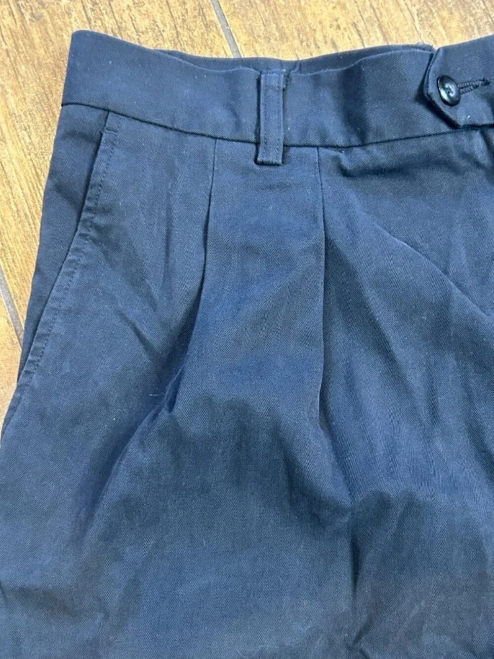 John W. Nordstrom Pleated Shorts Black Herringbone Bermuda Size 36 Waist